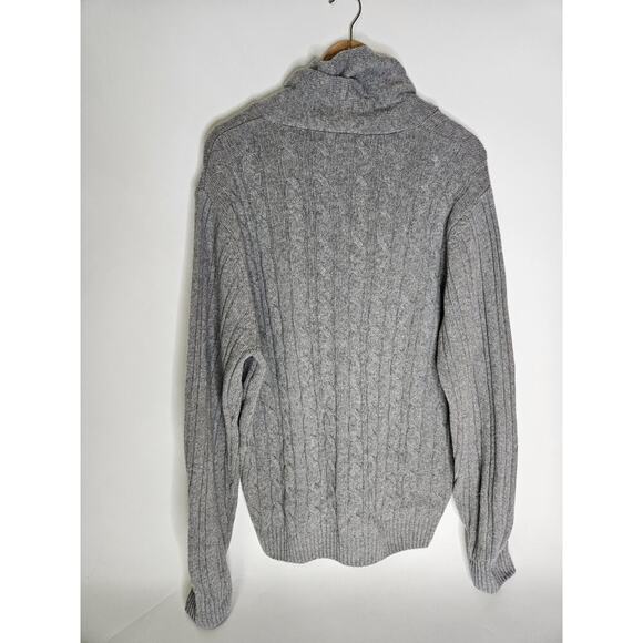 DANIELE BLASI Mens Gray Wool Blend Shawl Collar Italy Made Sweater XL Grandpa - Picture 2 of 5